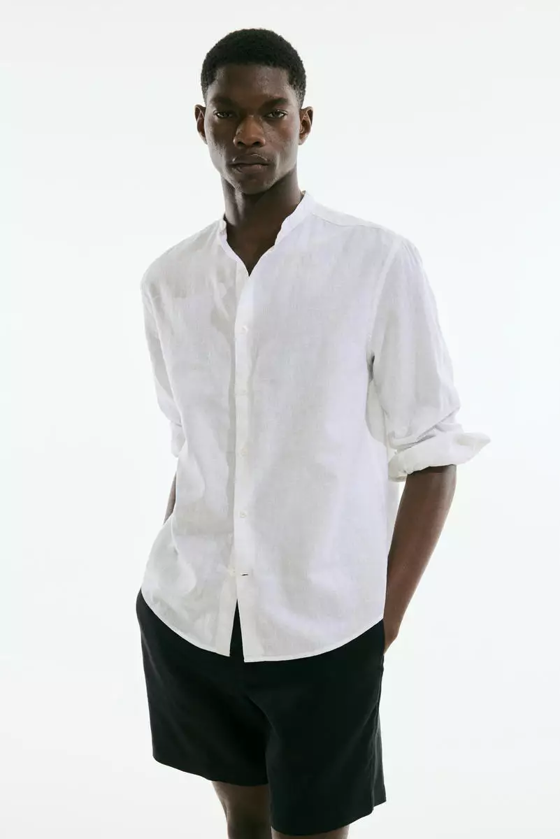 Regular Fit Linen-blend shirt