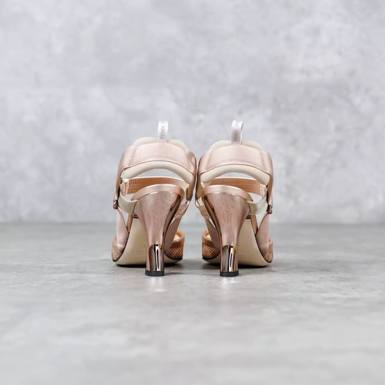 Sepatu FENDI COLIBRI ROSE GOLD 85MM PUMP HEELS SLINGBACK 100% ORIGINAL