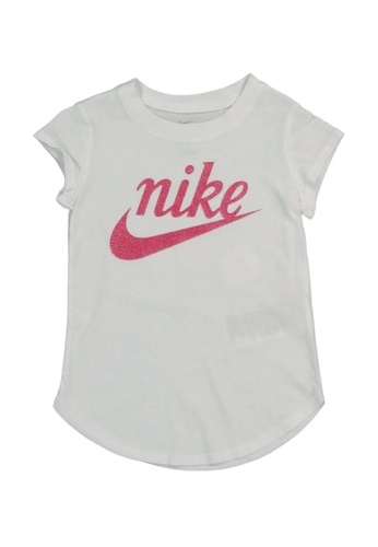 Nike white Nike Girl's Script Futura Short Sleeves Tee (4 - 7 Years) - White 6CA78KA7C38EF2GS_1