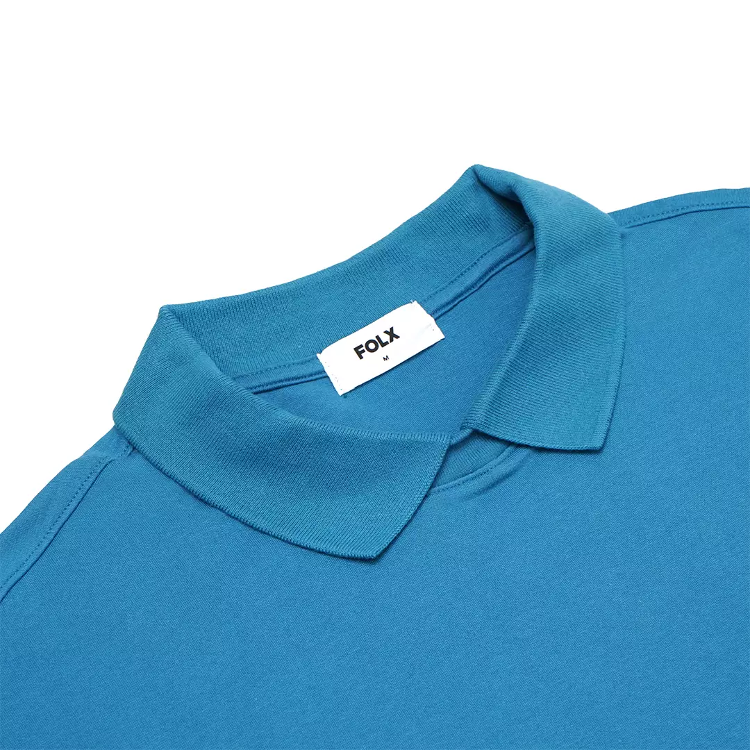 Polo Collar Oversize T-Shirt Blue