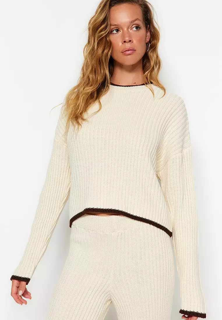 Slits Knitted Top and Pants Set