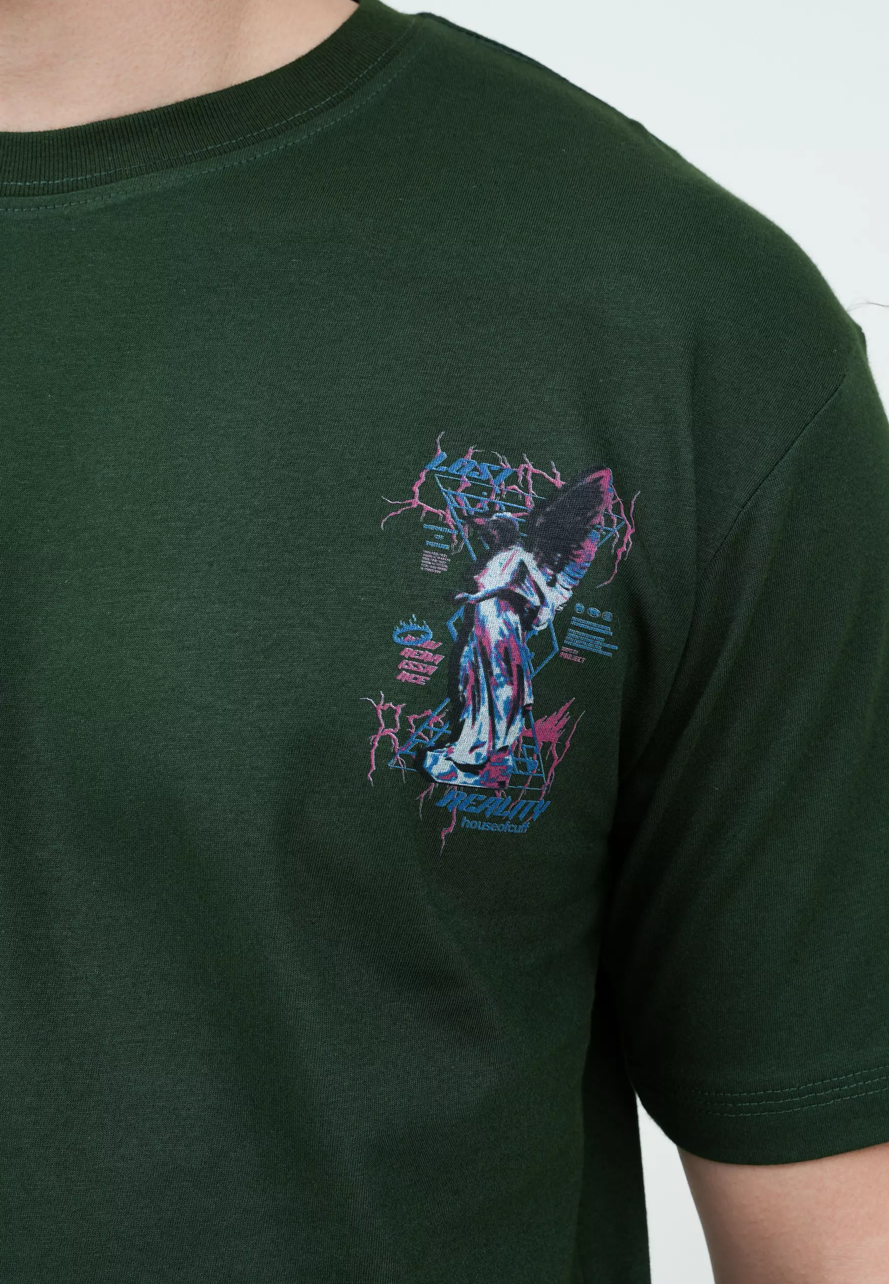 Houseofcuff T-shirt Kaos Hijau Motif Lost Reality Tersedia Size S-4XL
