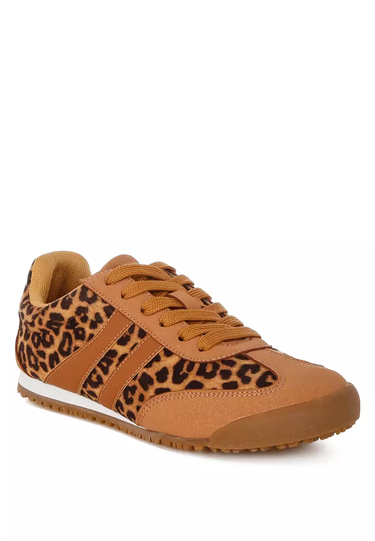 Leopard Print Flat Heel Sneakers