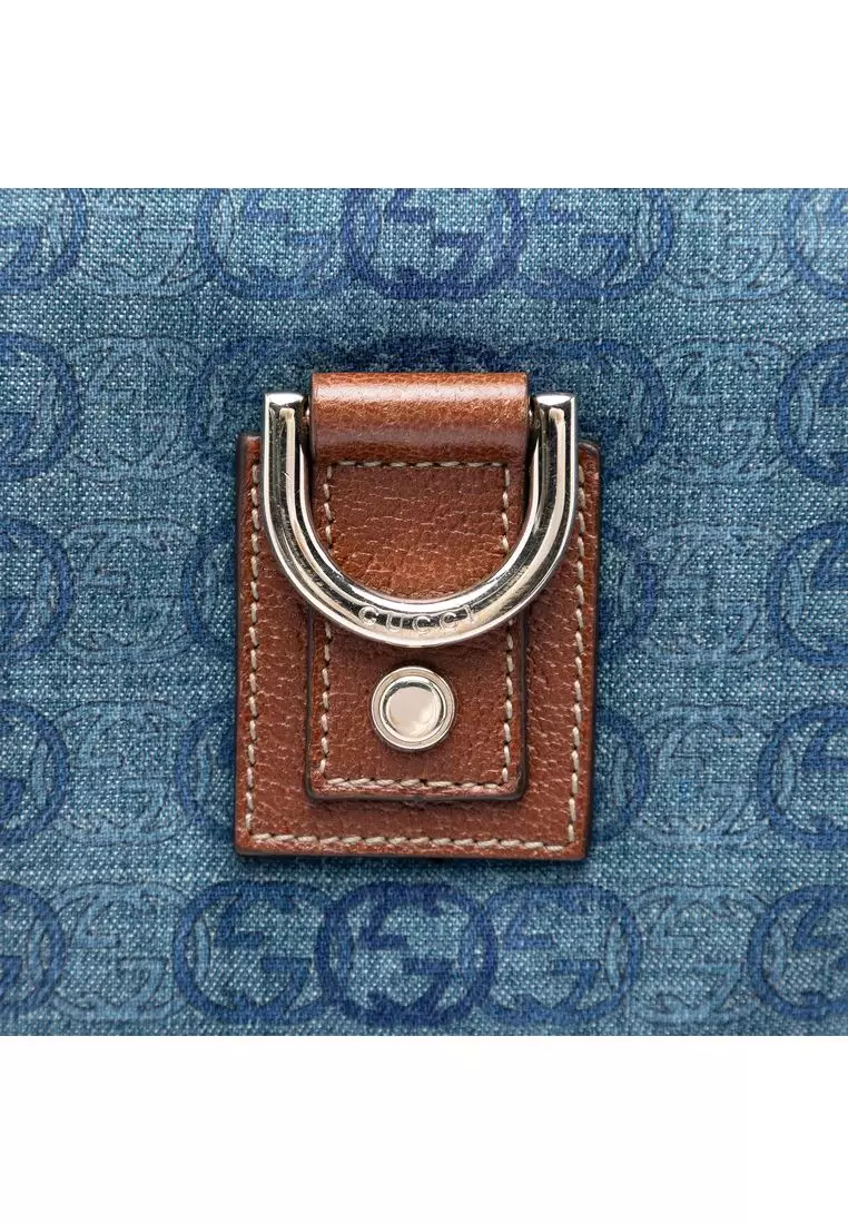 Pre-Loved Gucci Gg Denim Abbey D Ring Crossbody