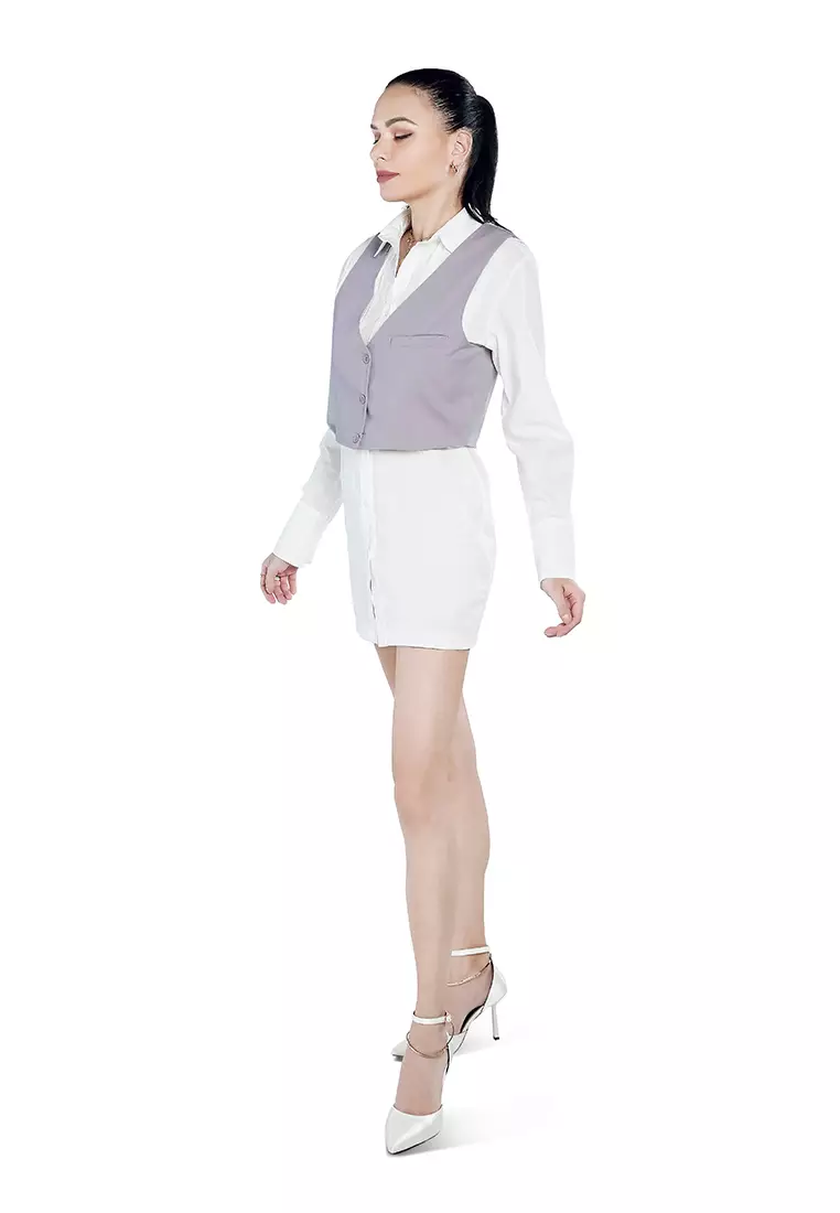 Rompi Kancing Kasual dengan Warna Ungu