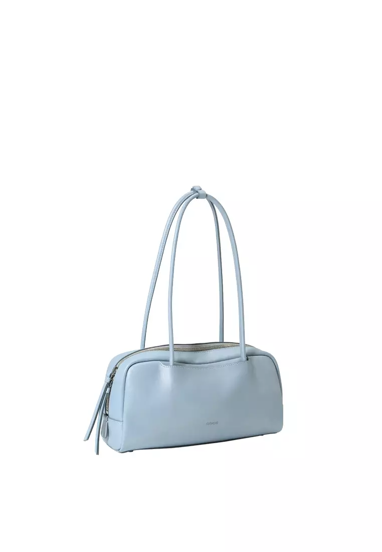 TONA Pocket East West Boston Bag - Veg-Tan Baby Blue