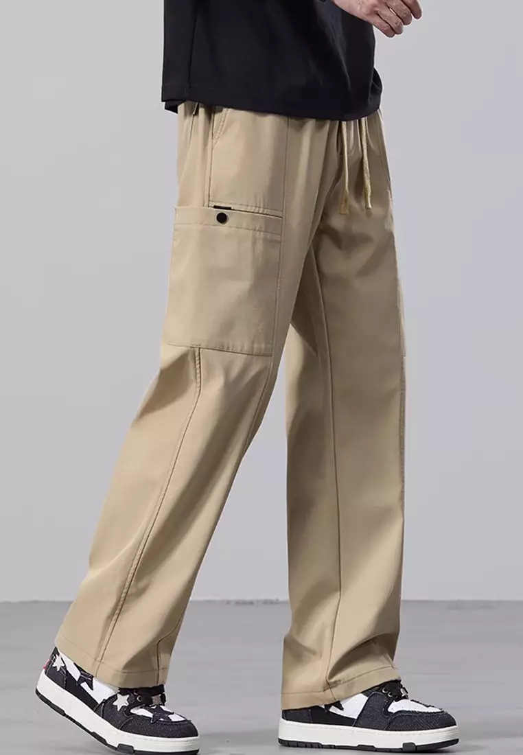 Drawstring Casual Cargo Trousers