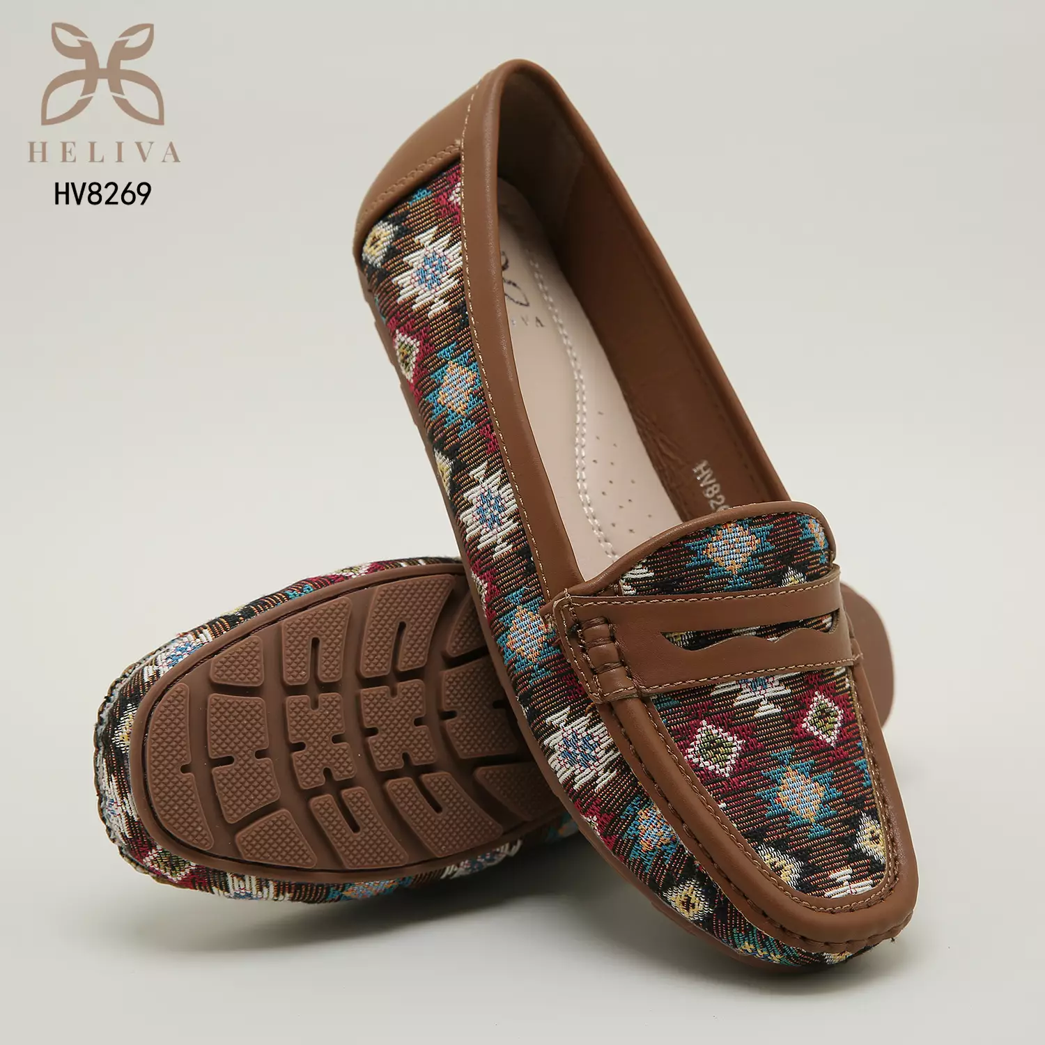 Heliva Claudia  Lady Loafers Slip On Anyaman Style