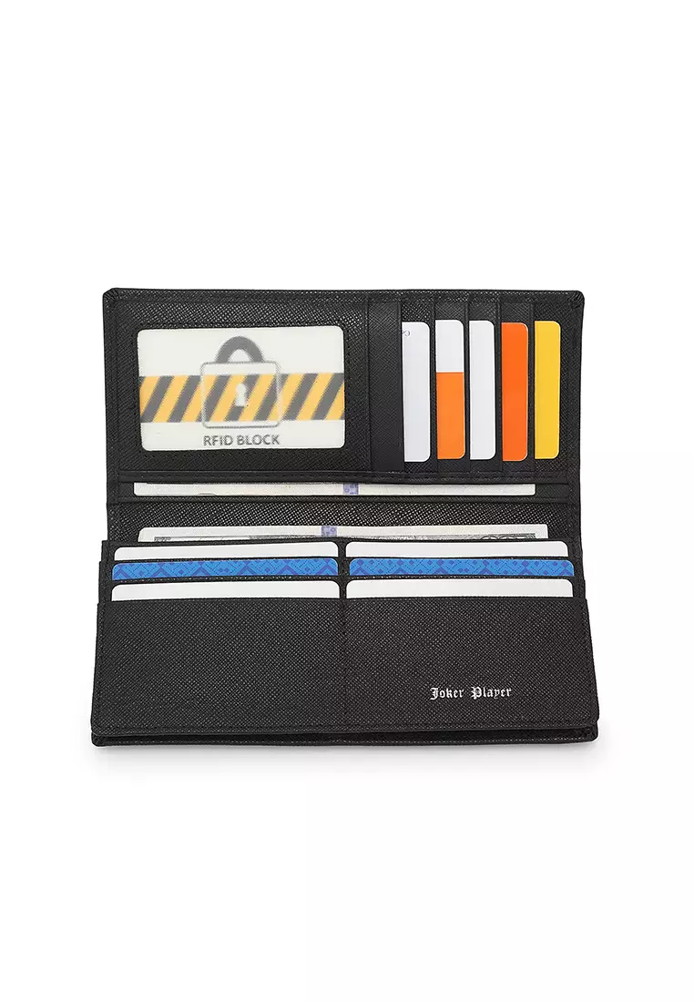 Men's Genuine Leather RFID Blocking Bi Fold Wallet (Genuine 皮革錢包) - 黑色