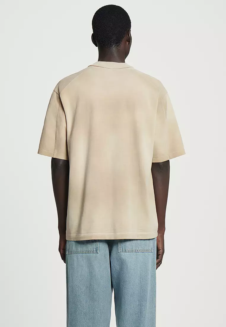 網上選購COS Oversized Faded Mock-Neck Cotton T-Shirt 2025