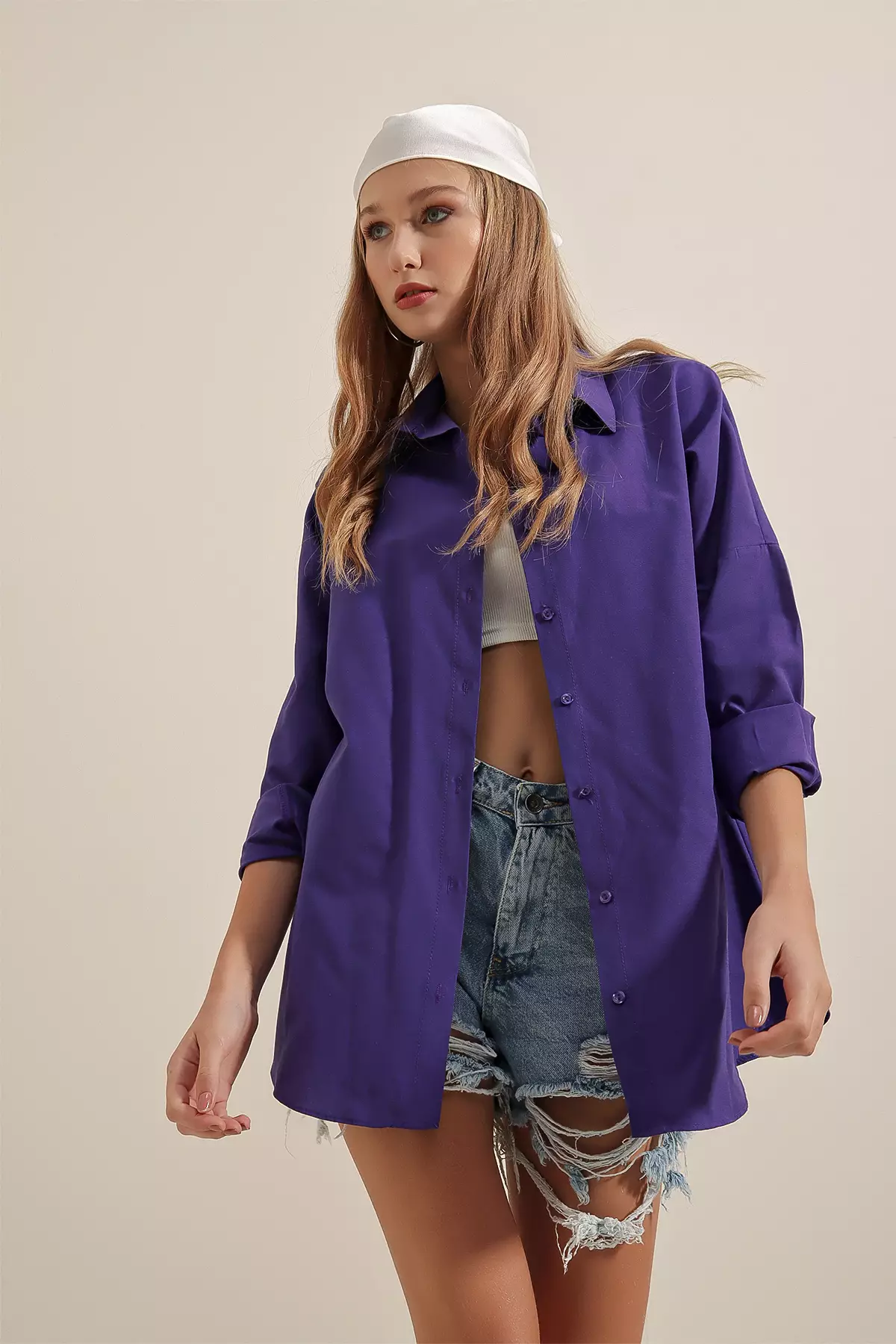 Oversized Long Basic Shirt