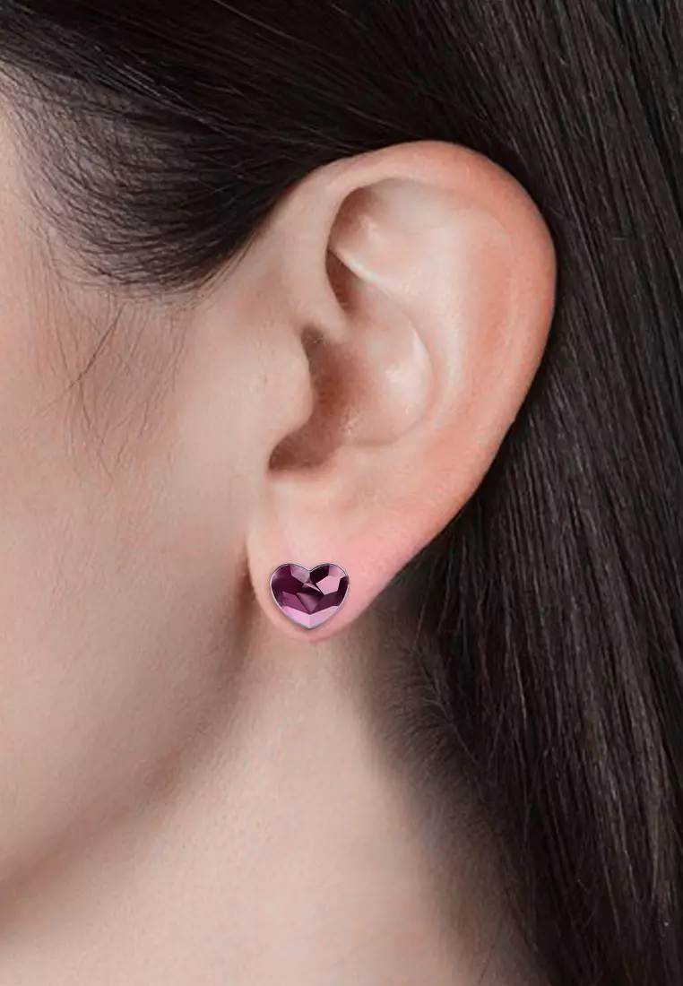 Fond Love Earring Antique Pink - Anting Crystal Swarovski by Her Jewellery