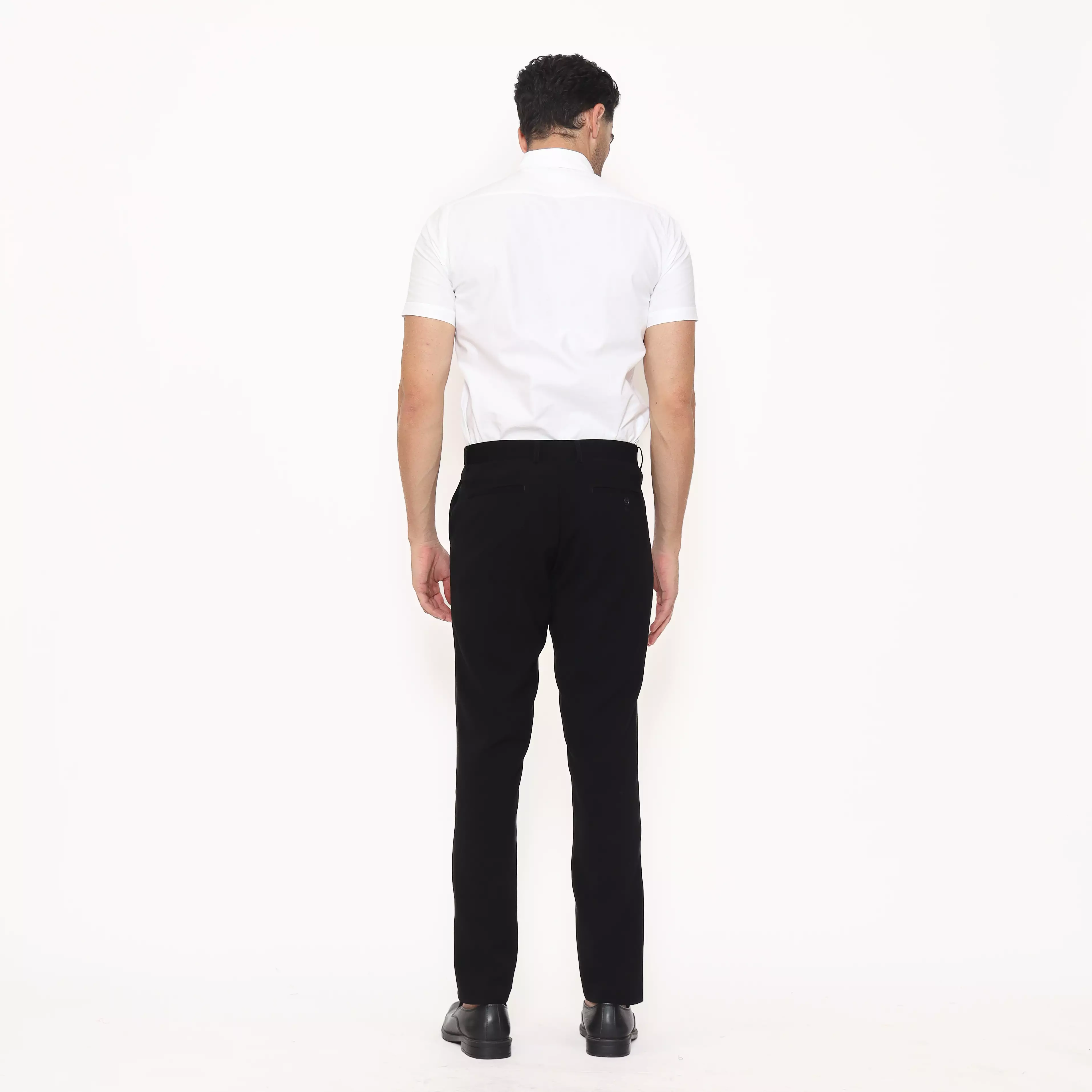 Lawell Celana Panjang Pria Formal – BERNARD-R | Jet Black | Motif Salur Halus | Regular | Polyester