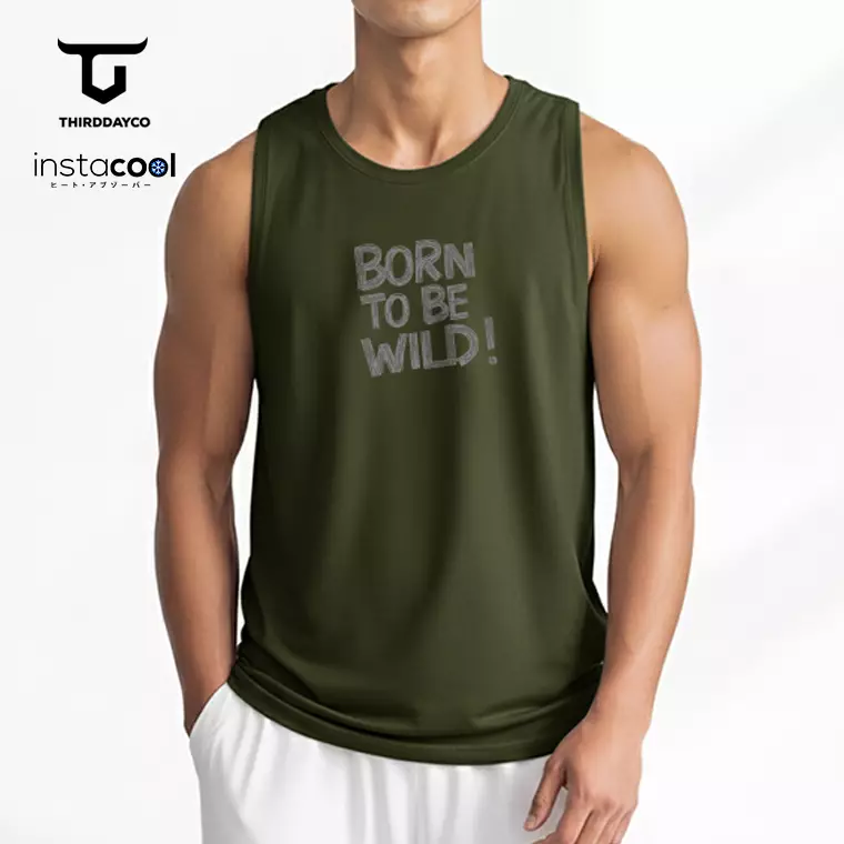 THIRDDAY Kaos Lekbong Singlet Pria "born to be wild" army MTY18