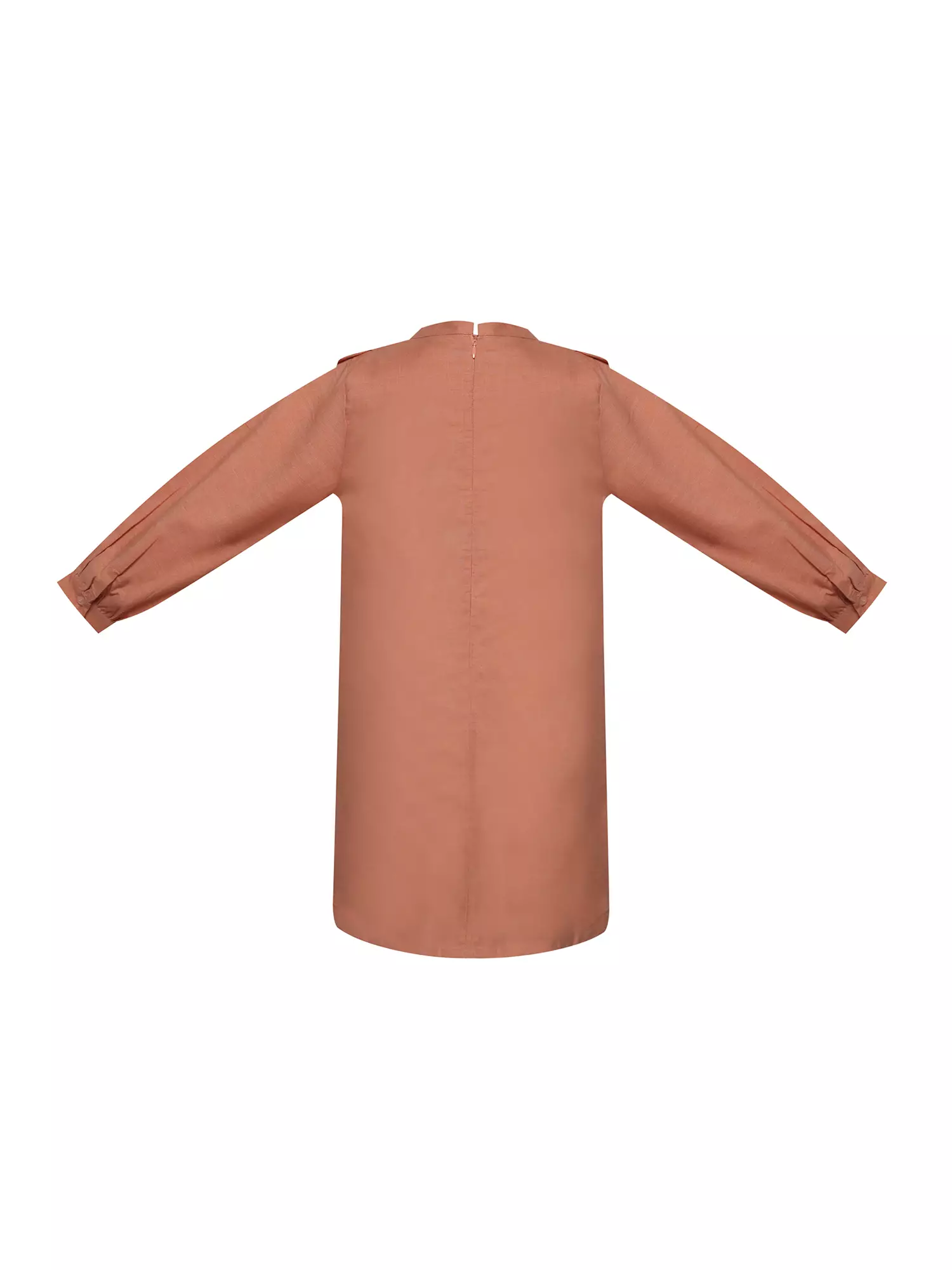 Pito Dito Girl Patrizia Dress Anak Perempuan Motif Polos Warna Coklat