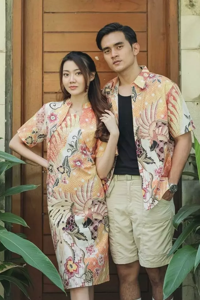 Sakha Orange Dress Wanita  Digital Print