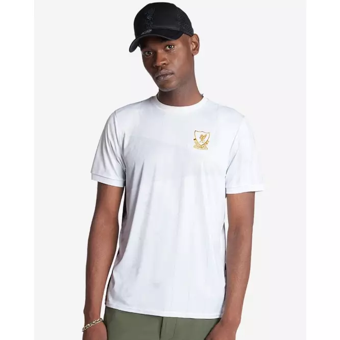 Liverpool FC LFC Mens Mashup Shirt White Men - Official LFC T Shirt Original Pria