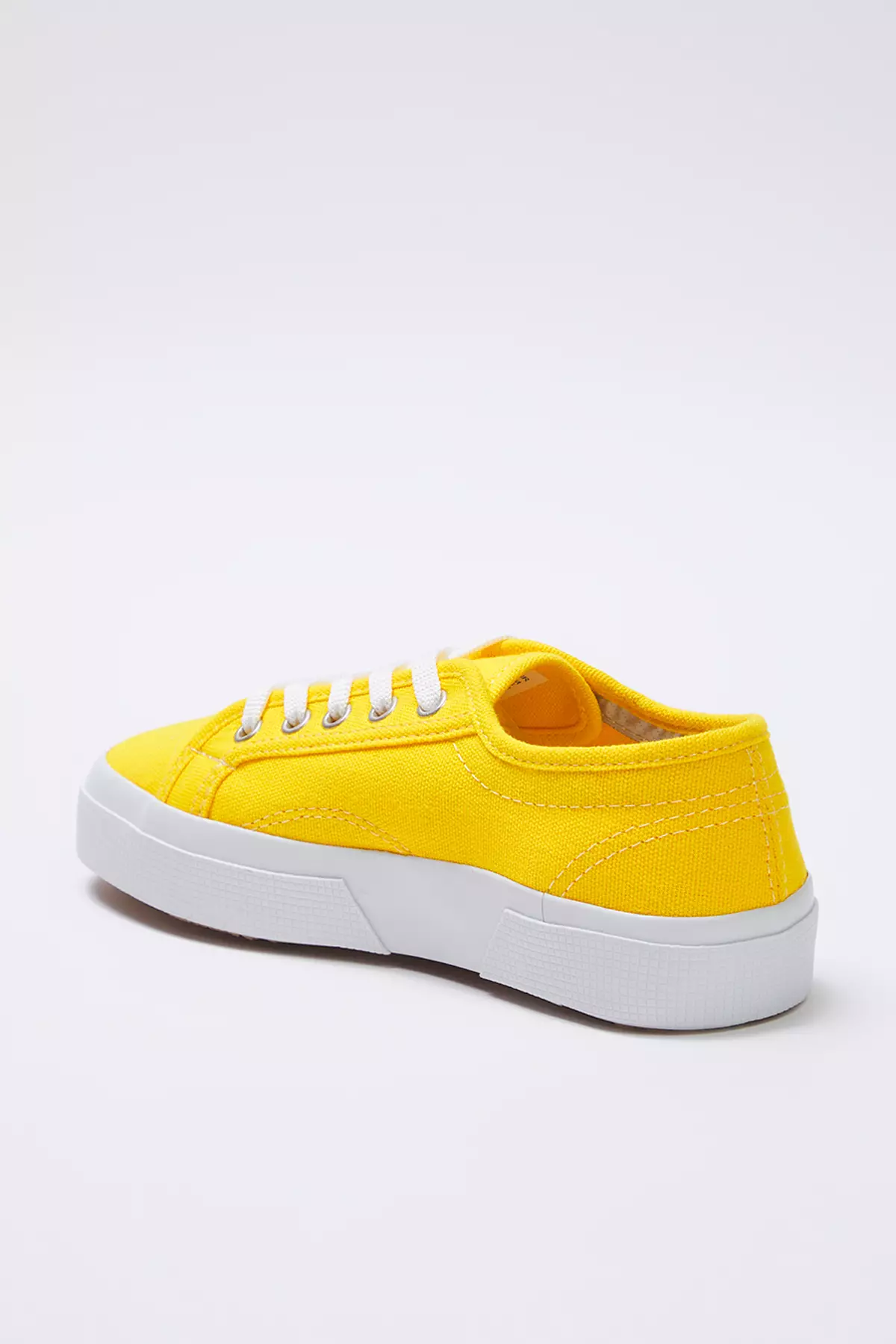 Yellow Lace-Up Flat Sole Women Sneaker Takss25Sn00039