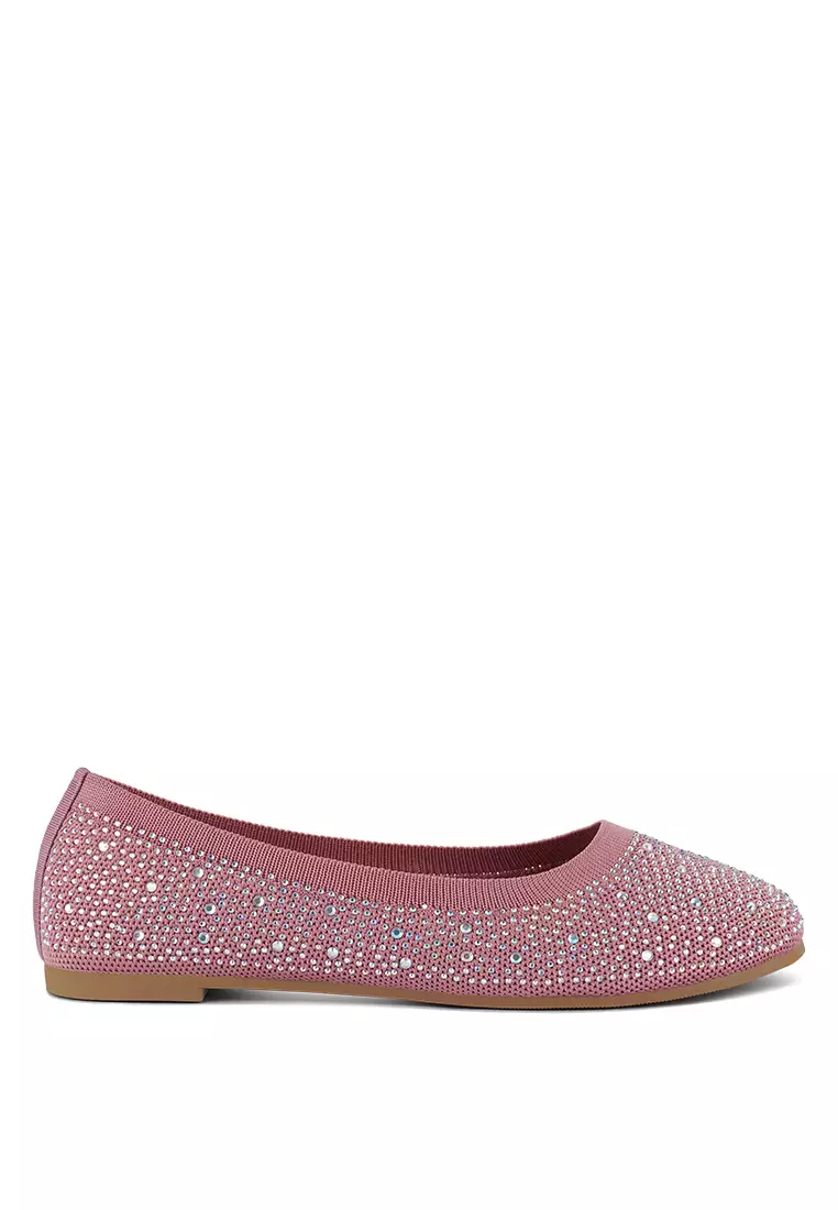 Pink glitter sales flat shoes