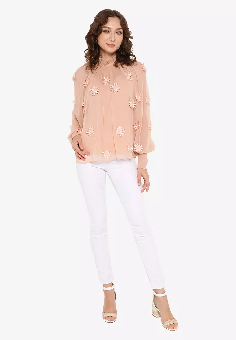 Buy French Connection Aziza Lace Long Sleeves Blouse Online ZALORA