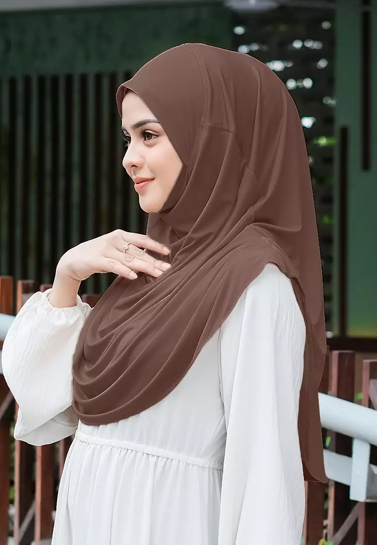 HIJAB INSTAN FATHIA - DARK BROWN