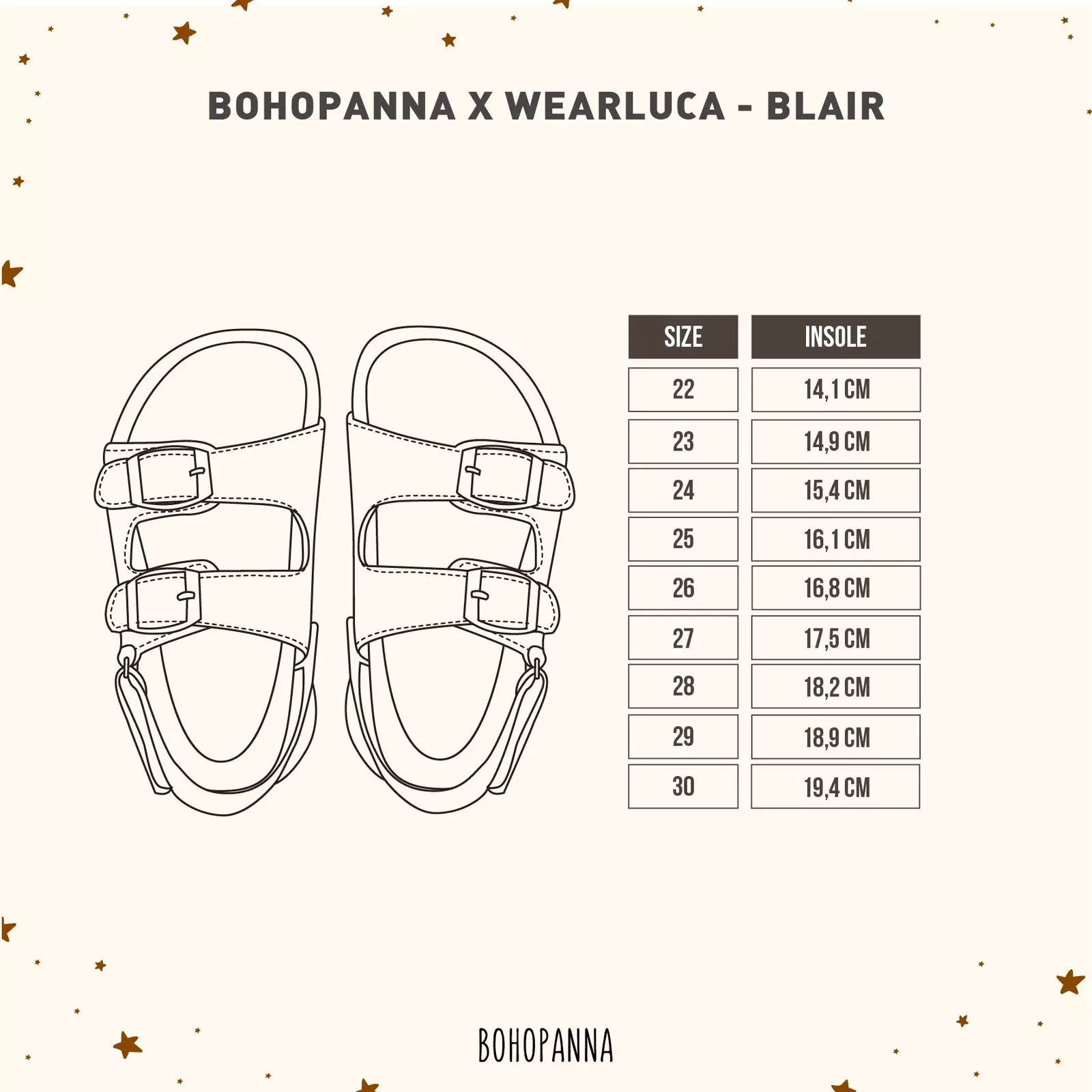 BOHOPANNA - BOHOPANNA X WEARLUCA BLAIR - Sepatu Sandal Anak