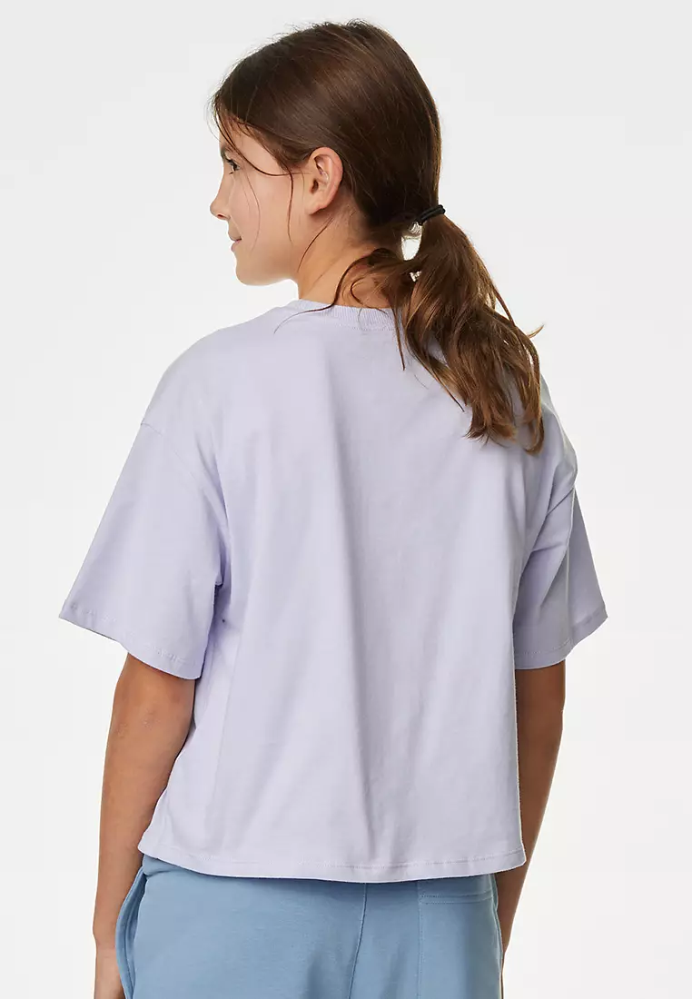 Pure Cotton Let's Hang Out Slogan T-Shirt