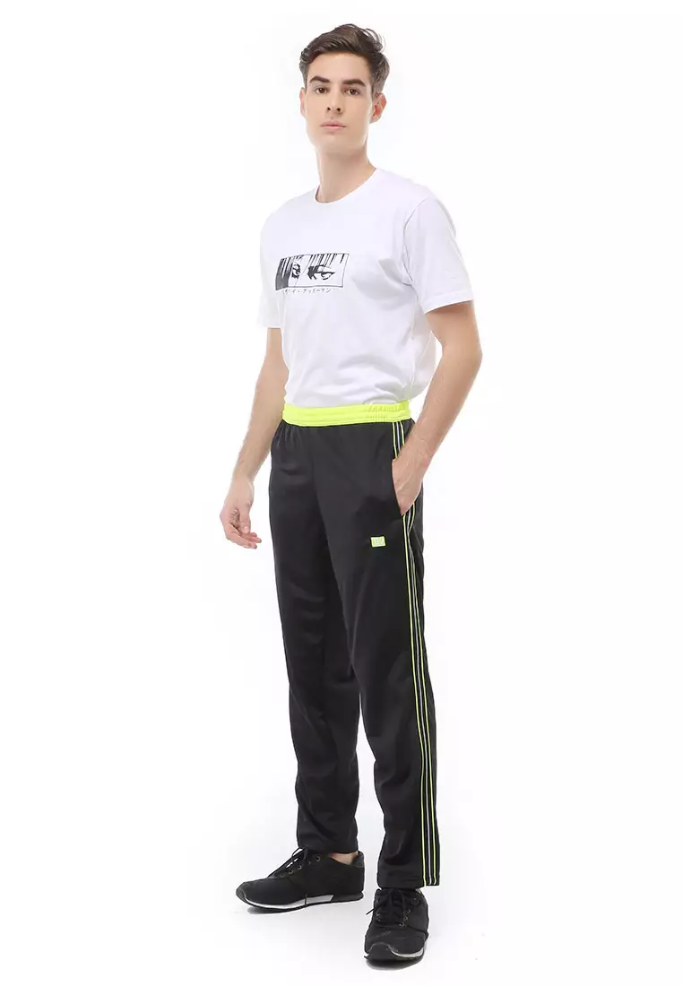 Yume Long PantsOlahraga Pria Strip 3 Material Diadora ORIGINAL - Green Stabilo