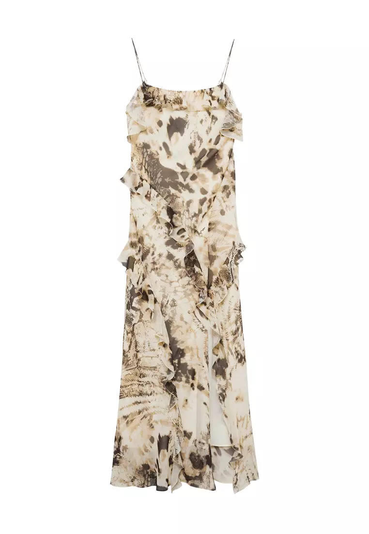 線上選購 Mango Animal Print Ruffled Dress | ZALORA 台灣