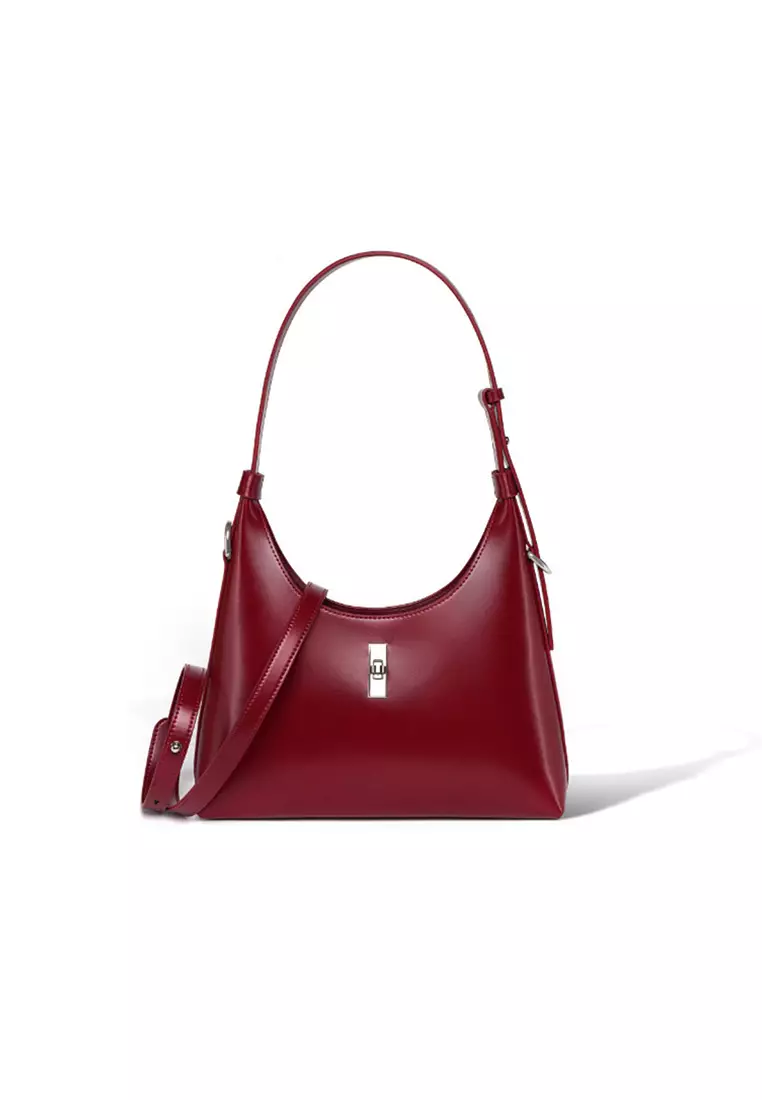 Women's Classic Cowhide Leather 2-Ways Crossbody Bags Axillary Bags