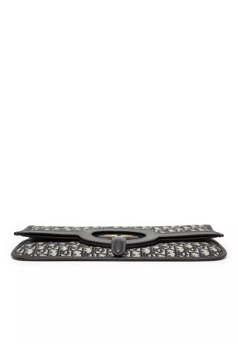 Pre-Loved Dior Oblique Canvas Fold Over Clutch