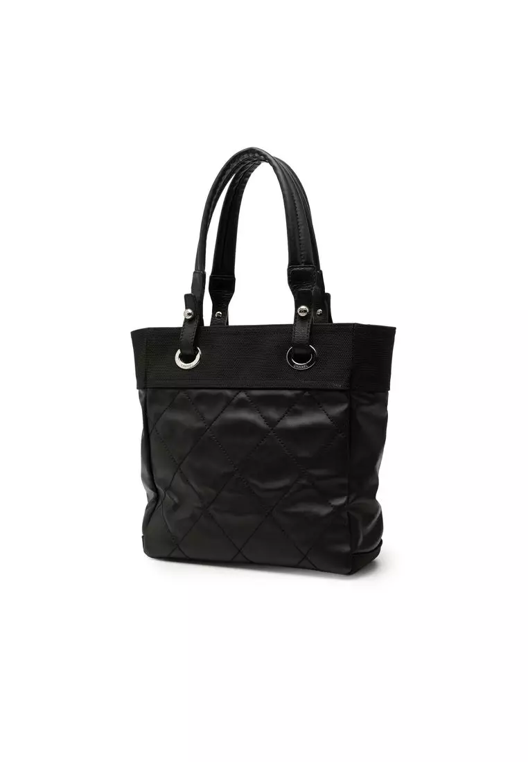 Pre-Loved Chanel Small Quilted Coated Canvas Paris Biarritz Tote