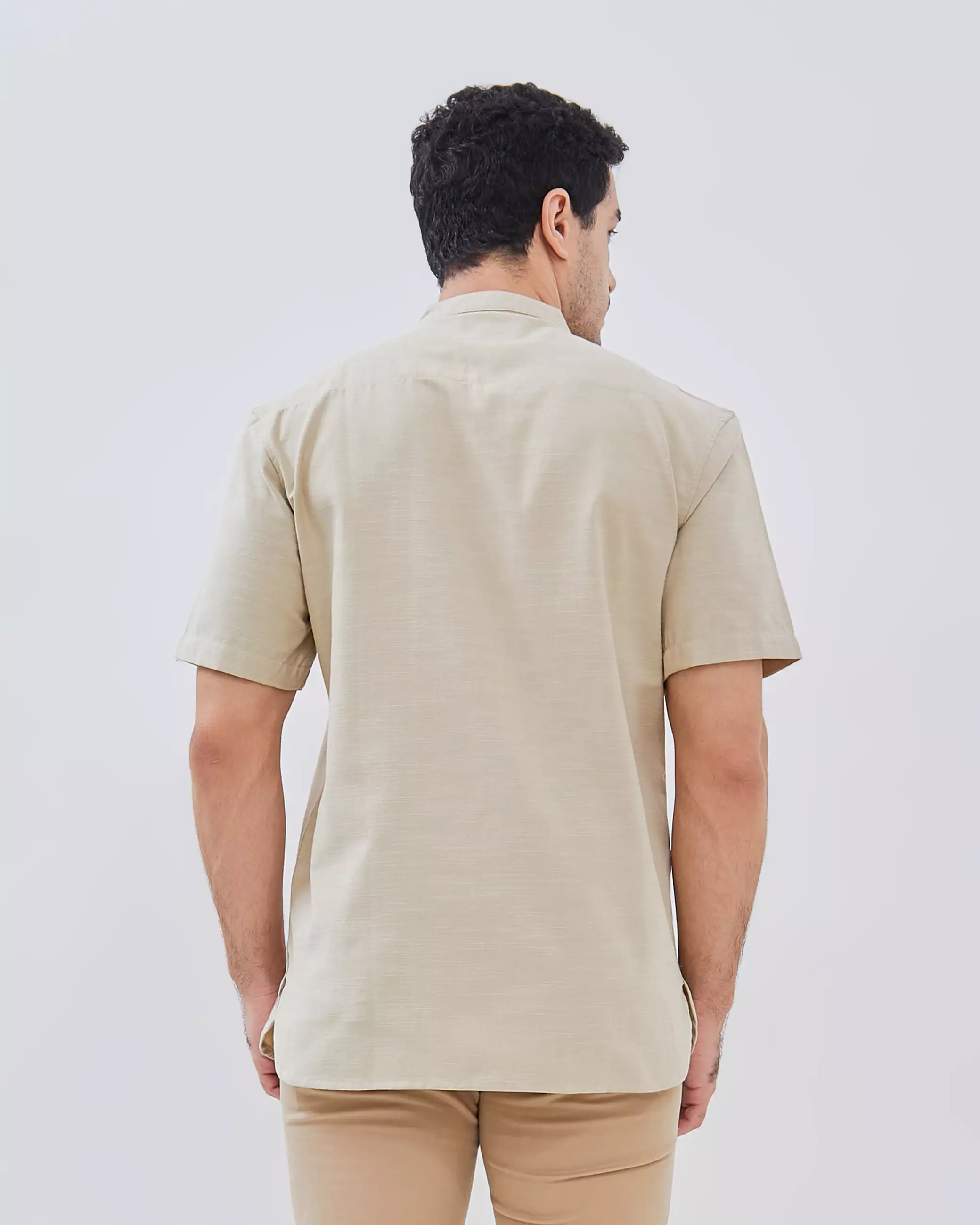AMK Kemeja Koko Pria Lengan Pendek KK Tabaqah s/s Khaki