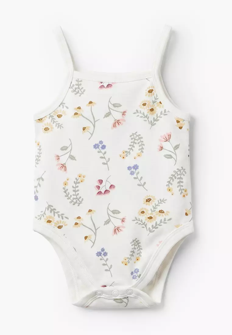 Babyshop Pack Of 3 Juniors Cotton Strappy Bodysuit With Floral Print