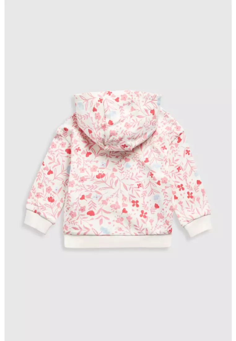 White Floral Hoodie