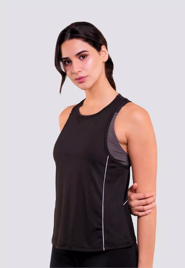 Loose Fit Training Tank Top with Reflective Strips Activewear for Women