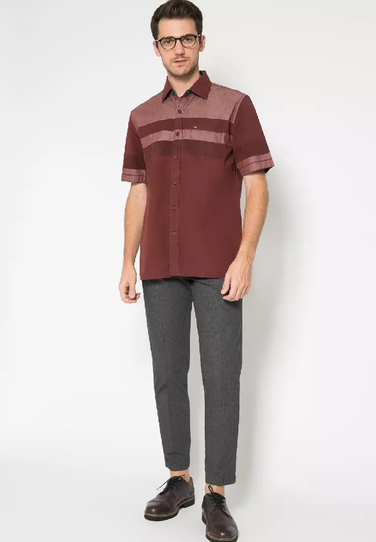 LGS - Regular Fit - Kemeja Casual - Merah - Motif - CSH.270.S570.1098