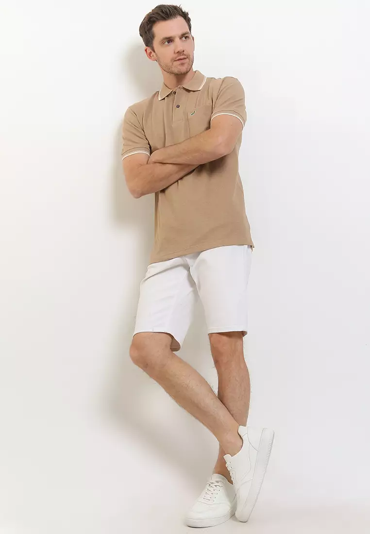Crocodile CRCOLE 3 Khaki - Baju Pria Men Polo Shirt - Relax Fit - Katun