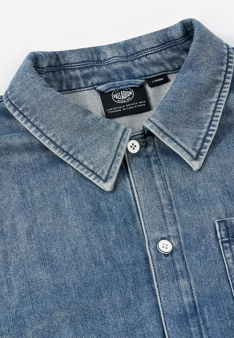 男裝 PALLADIUM LOGO 寬鬆長袖牛仔裇衫