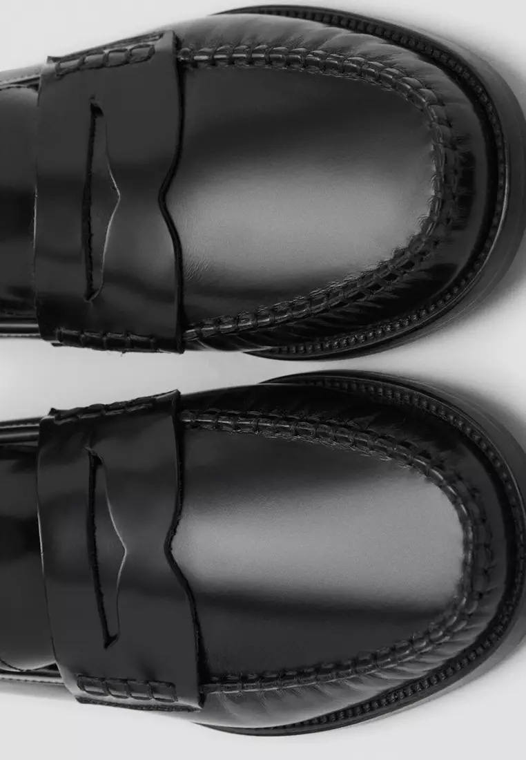 Gathered Leather Moccasins