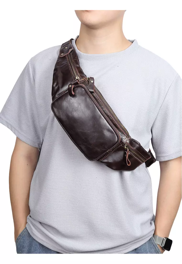 Leather Men S Waist Bag 2026.Buy Lara New Arrival Genuine Leather Men's Waist Bag Multifunctional ...