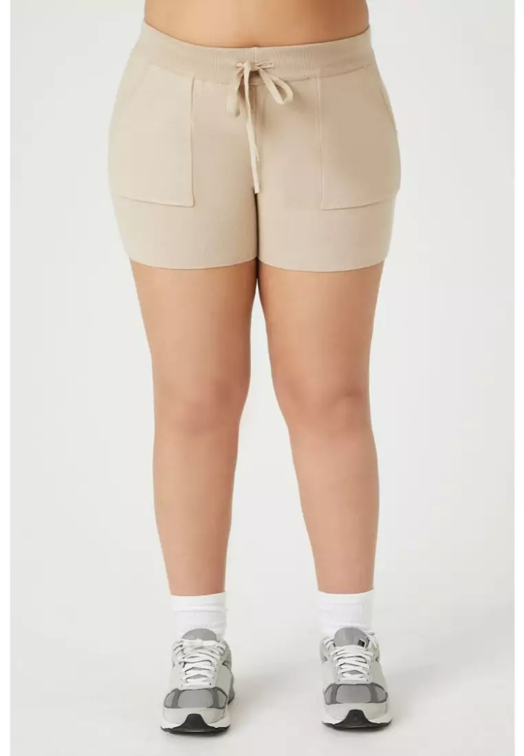 Plus size store knit shorts