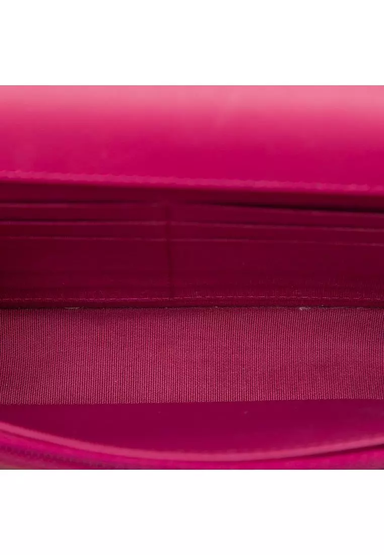 Pre-Loved Chanel Cc Quilted Patent Brilliant Wallet On Chain
