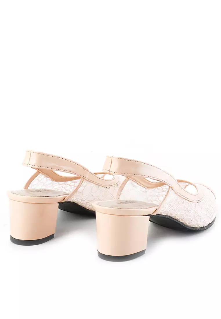 Beatrix Sepatu Sandal Wanita Mesh Hak Tahu 5  cm - Salem