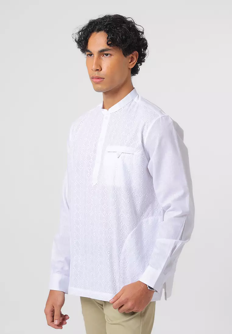 Kemeja Koko Pria Lengan Panjang SALMAN WHITE Baju Muslim Pria