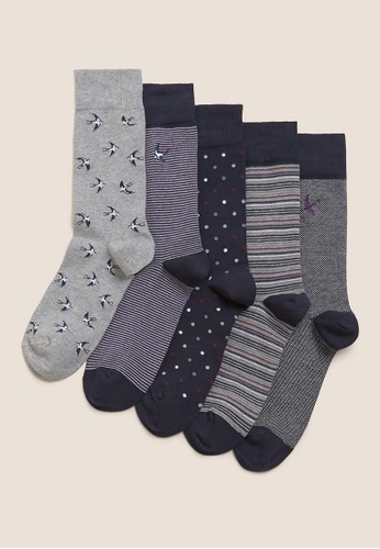MARKS & SPENCER multi M&S 5 Pack Cool & Fresh™ Assorted Socks 28DB1AA3F72027GS_1