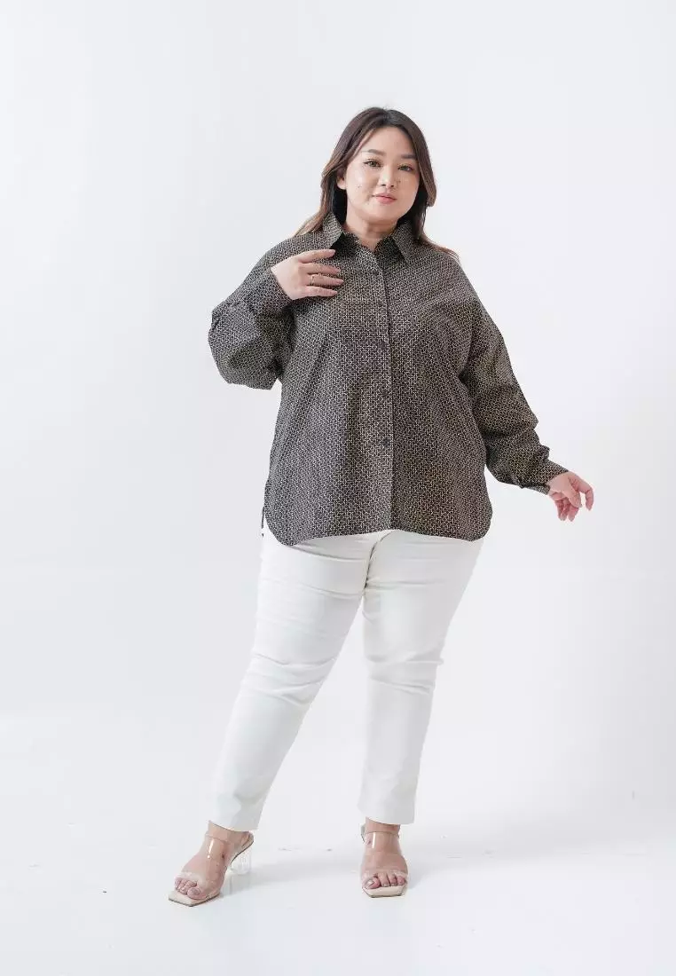 plus size aramita shirt brown