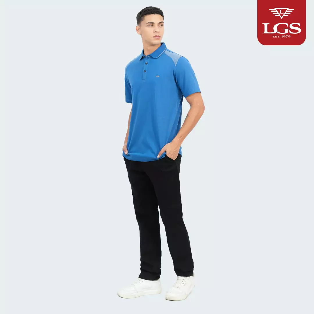 LGS - Gravon Collection - Kaos Polo Pria - Slim Fit - Katun Nyaman - Grafis Simple - JWS.325.C3581F.01.C - Biru