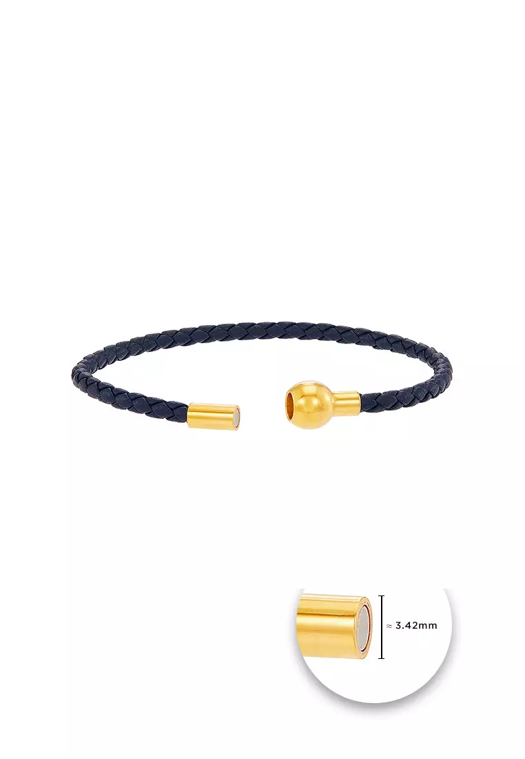 HABIB Leather Bracelet (Navy Blue Colour)