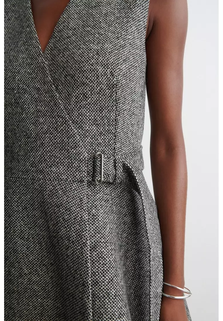 TWEED MINI WRAP DRESS